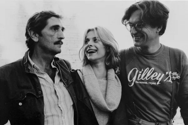 Wim Wenders with his Paris, Texas stars Harry Dean Stanton and Nastassja Kinski